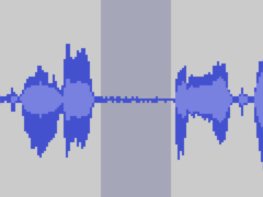 example of selecting empty space between words within the audio