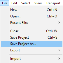 image of file > save project as...