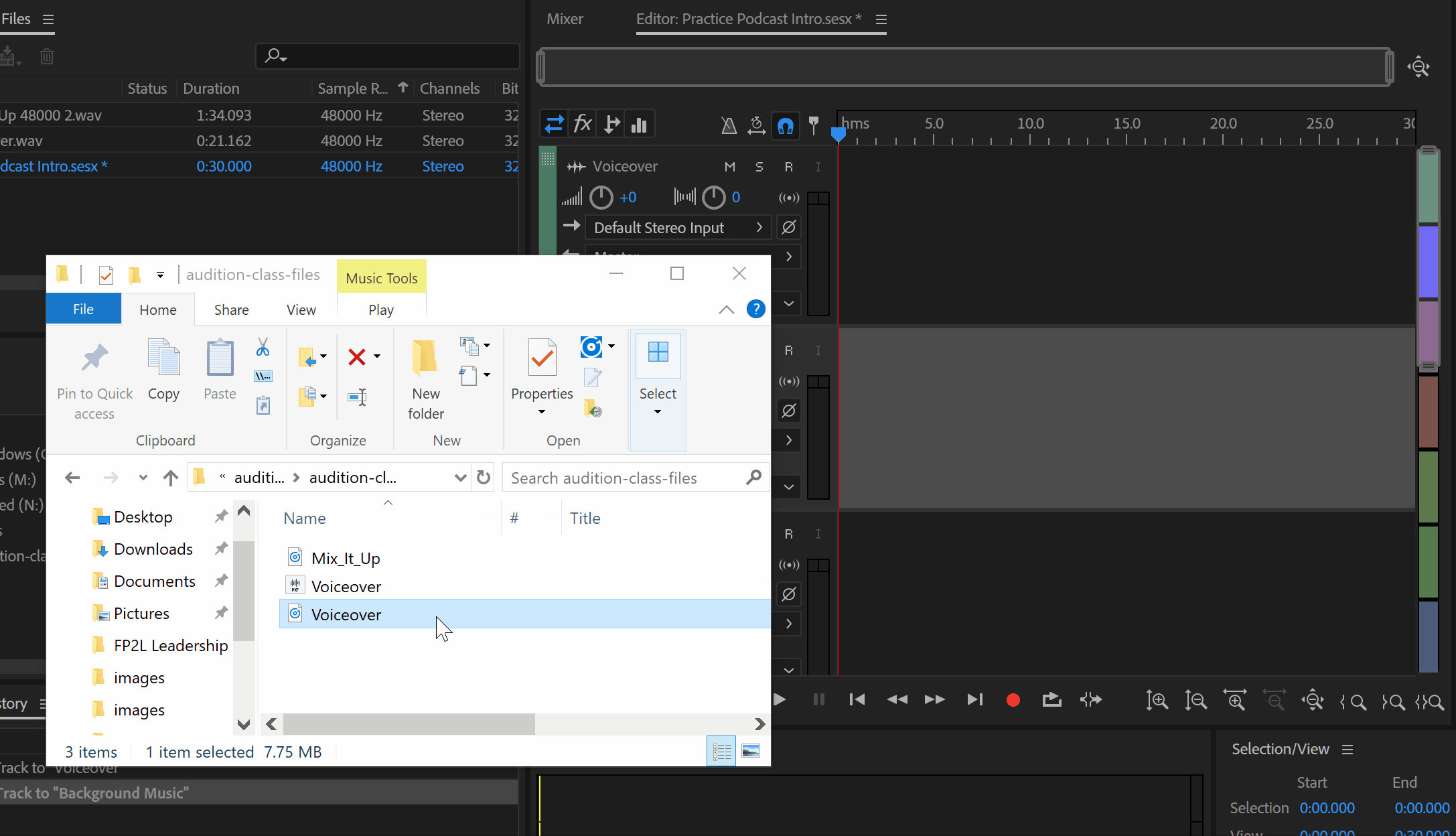 gif showing how to import files using the file explorer in windows(finder on mac) by simply dragging to a track on the editor panel