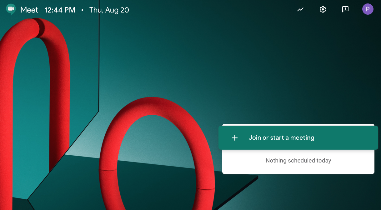 Google Meet login screen