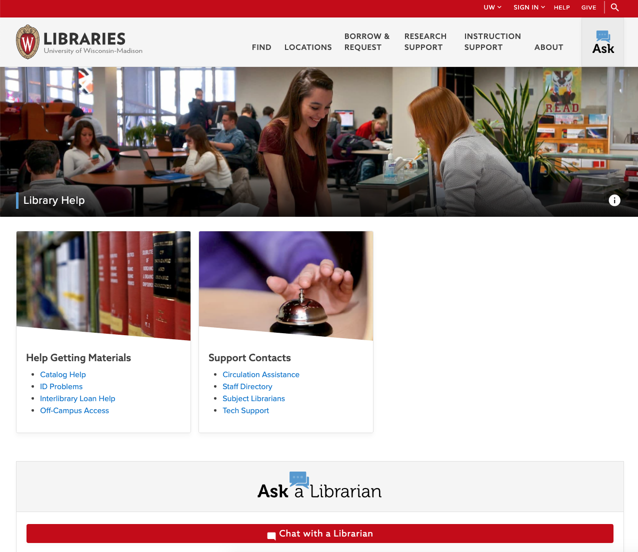 The Libraries help page