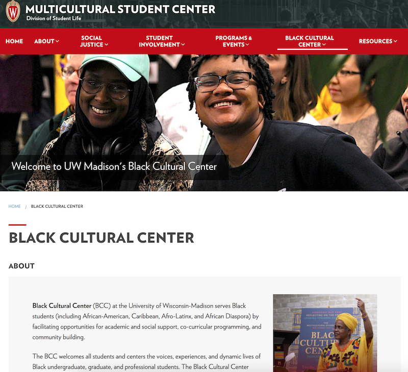 Screenshot of the Black Cultural 