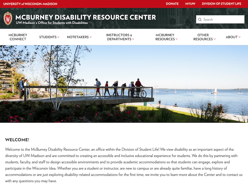 Screenshot of the McBurney homepage