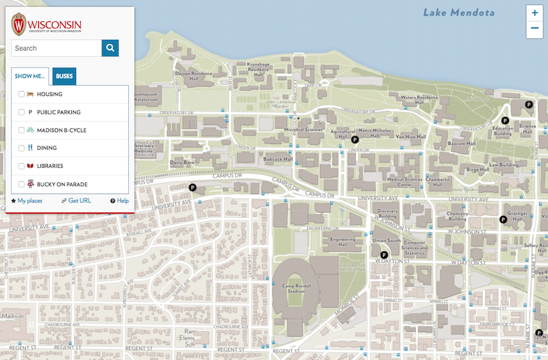 Screenshot of the Campus Maps