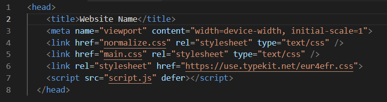 A screenshot of how HTML code looks when viewed in a code editor.