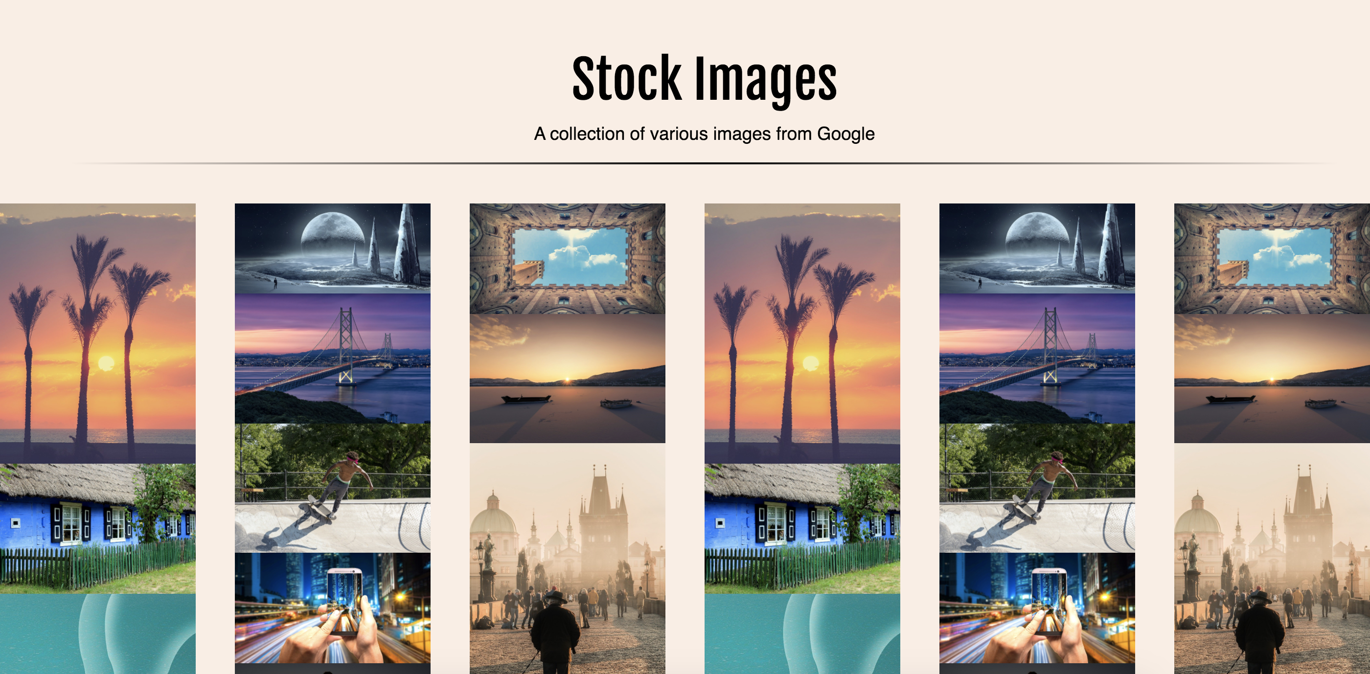 Picture of website after adding flexbox properties stated above