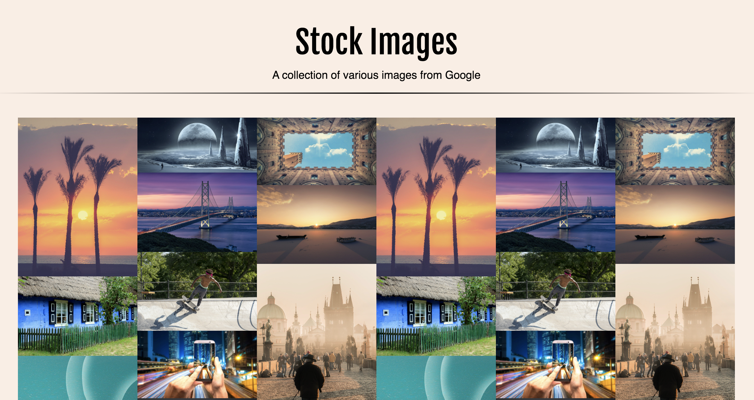 Picture of webiste after adding code stated above