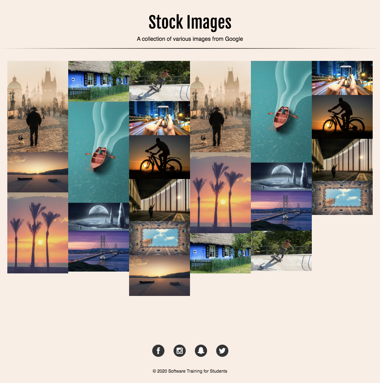 Image of the website after adding code stated above