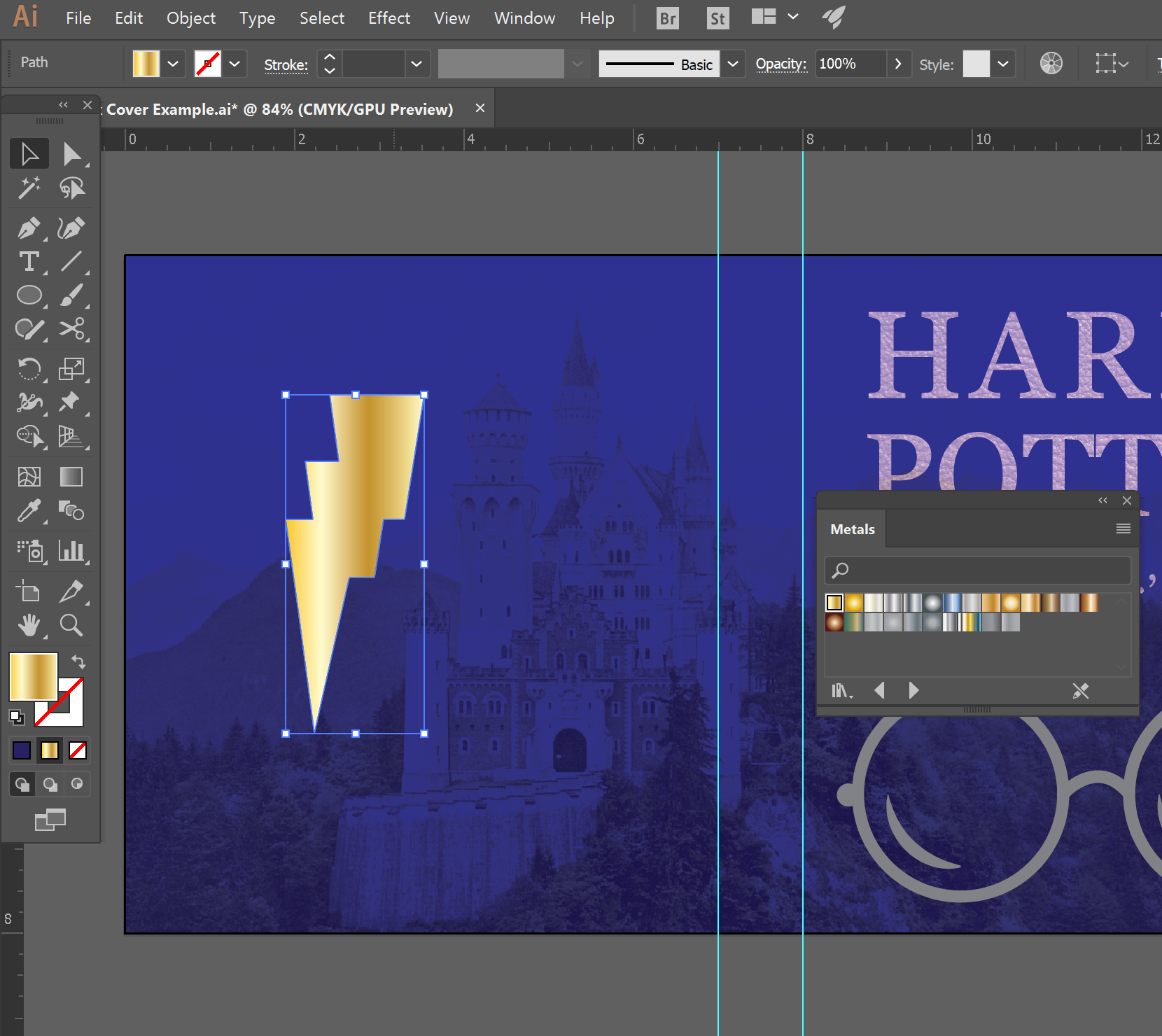 applied gradient and no stroke to lightening bolt