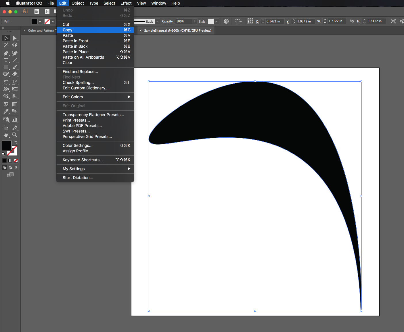 the Copy command with the existing shape file