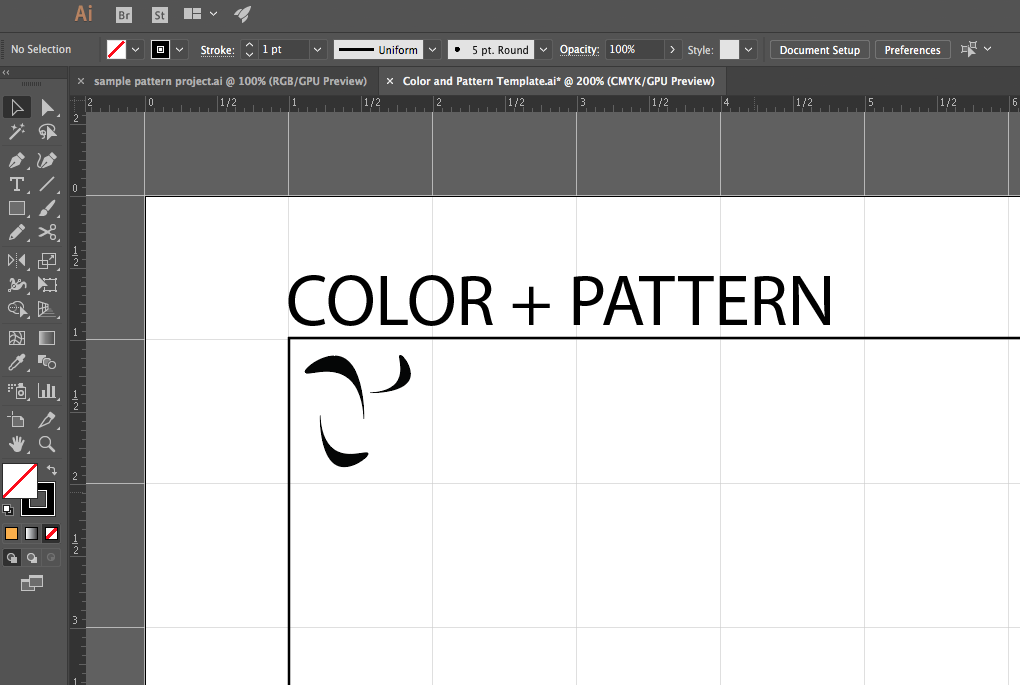Screenshot of the arranged shape in a single cell