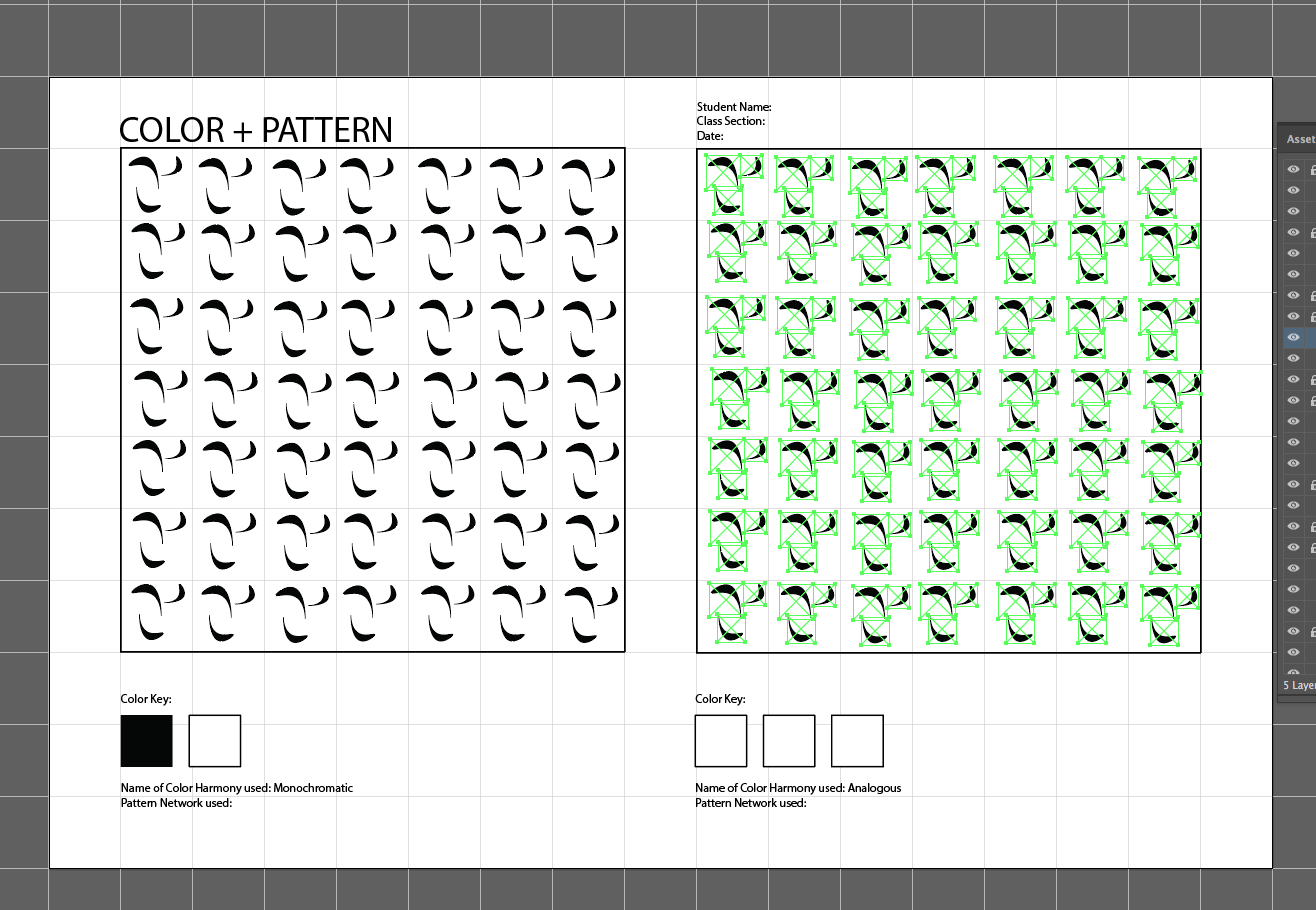The filled in 7x7 grid in the second square of the project template