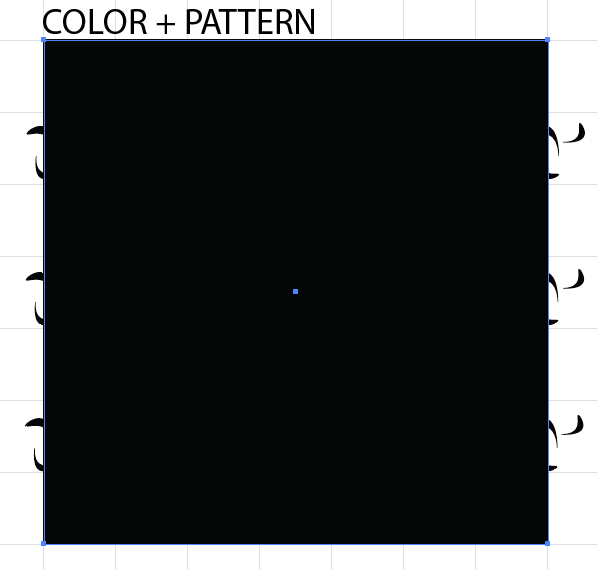 A black square covering the shapes extending beyond the bounds of the template image square