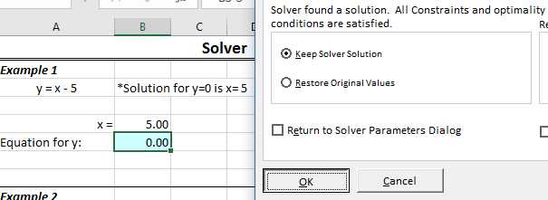 Solver prompt to keep or discard solution