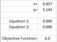 Generated equation solutions in respective cells