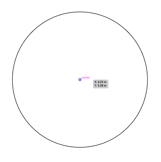 example of rescaled circle centered on canvas