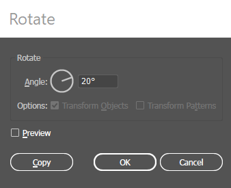 rotate dialogue box with angle re