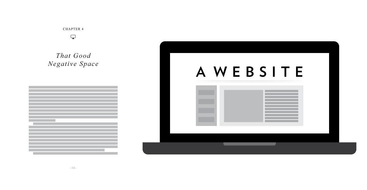 book page and website layout example