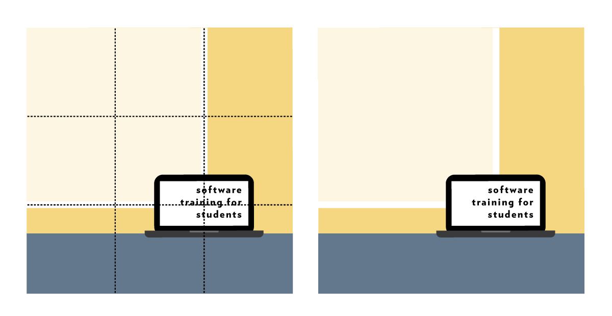 rule of thirds example with wall and laptop