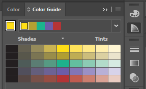 the color guide extended from the right