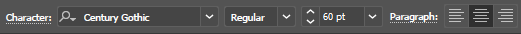 image showing where to find the character and paragraph in the illustrator work place