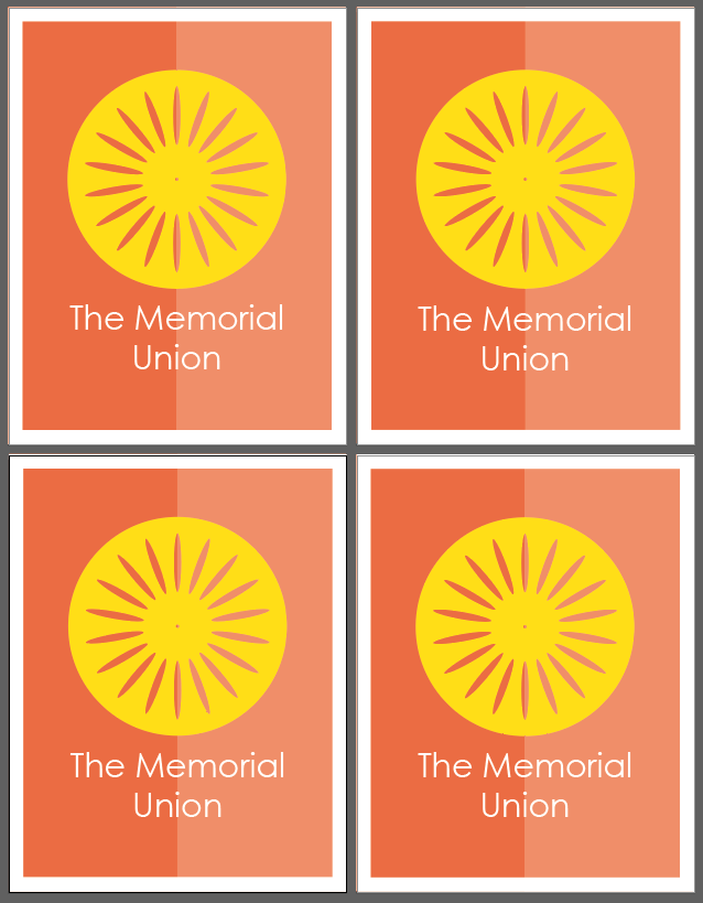 four copies of the final poster