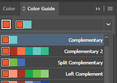 complementary color palette for orange shade from the color guide