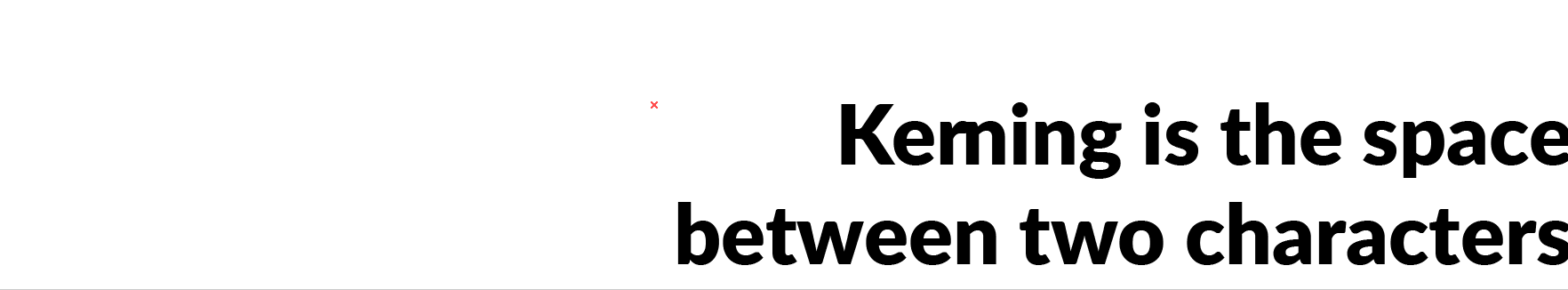example of kerning