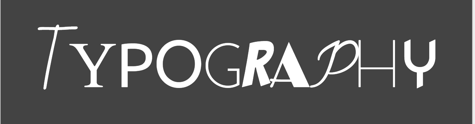 'typography' spelled out in different fonts