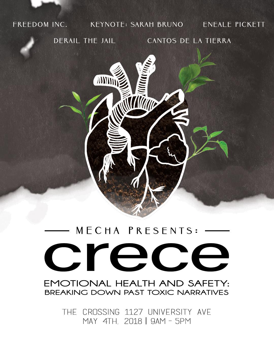 MeCha's CRECE 2018 event flyer showcasing hierarchy