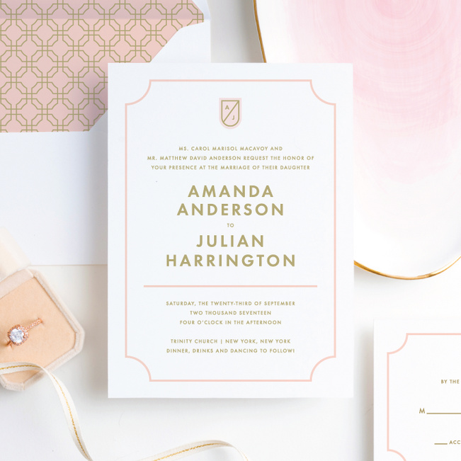 wedding invitation with minimalistic style