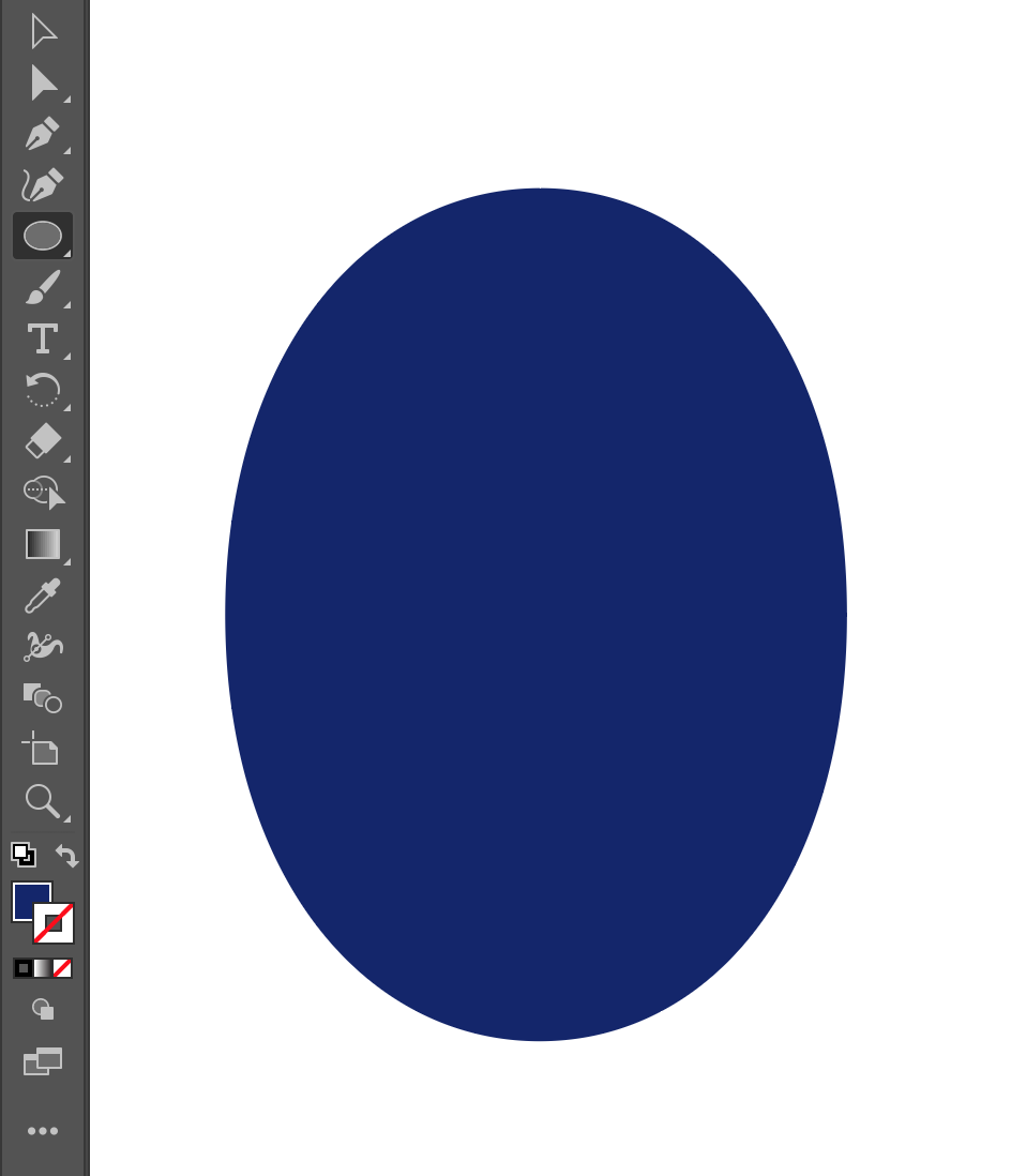 A dark blue vertical ellipse with no stroke