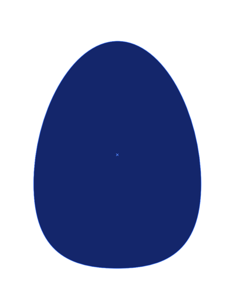The finished shape looks like an egg