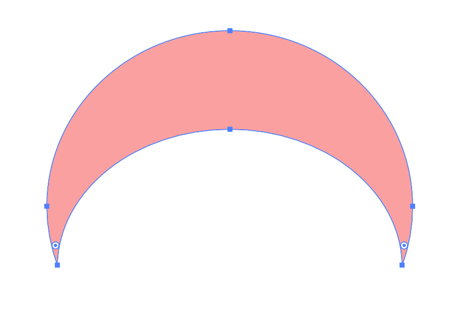 A coral crescent shaped eye