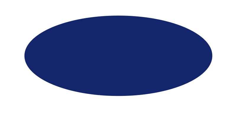 A long dark blue horizonal ellipse