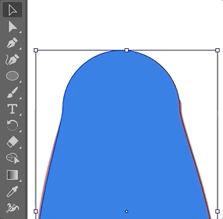 A GIF showing how the top handle of the left anchor point is rotated slightly inwards and the top anchor point is dragged downwards