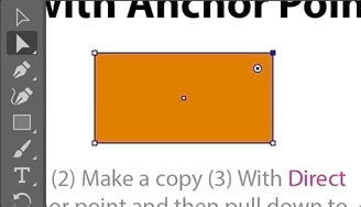 Dragging the top-right anchor point of the rectangle downwards with the Direct Selection Tool