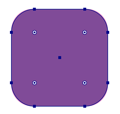 After changing the opacity, the shade of blue is more transparent, allowing more of the pink to shine through from the template. The final shape looks purple.