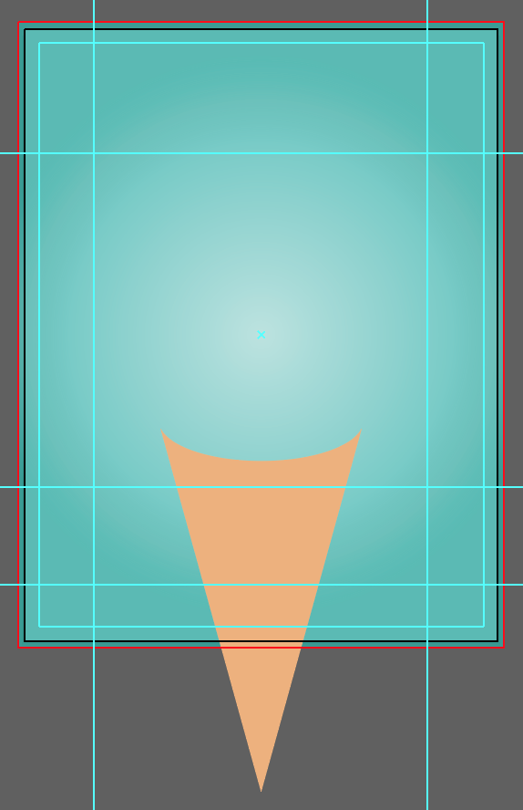 Finished cone shape revealed after removing layered ellipse