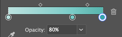 Gradient slider with colors (from left to right) 'A1', 'A2', and 'A3', 'A2' positioned slightly closer to 'A3'. 'A3' is selected with Opacity 80%