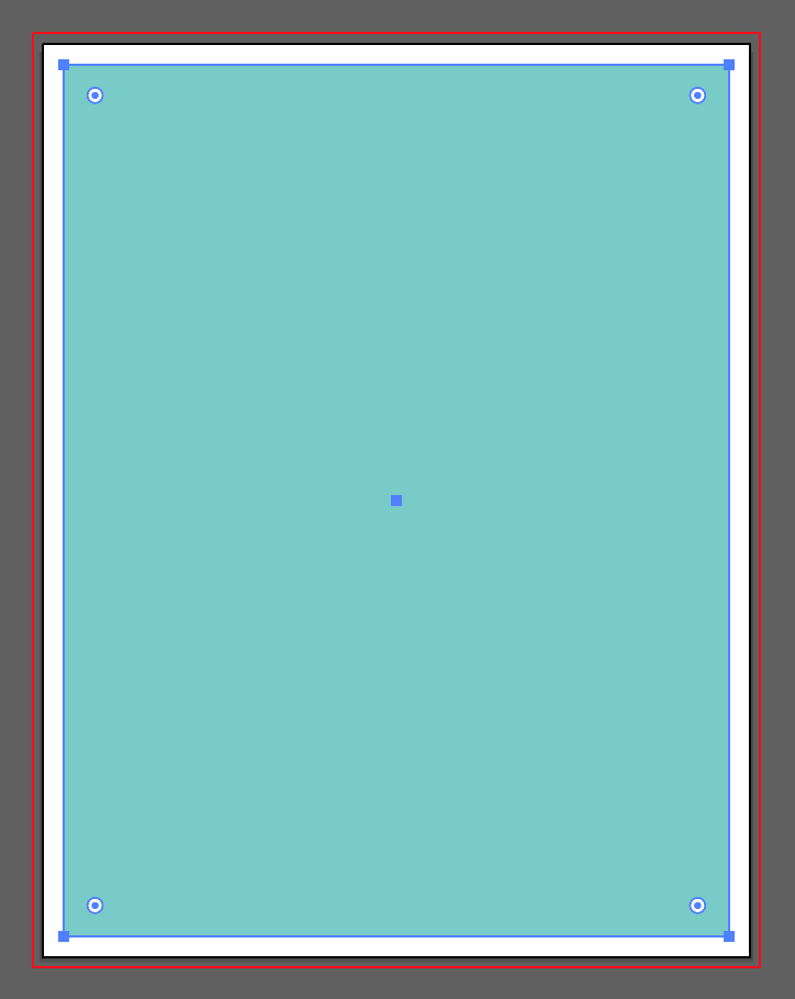 Blue rectangle occupying most of the artboard with a thin white margin, centered