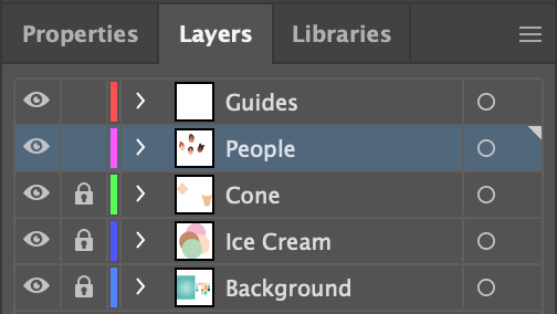 Layers Panel with the 'People' layer selected