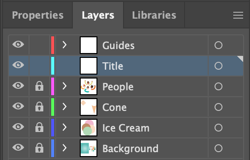 Layers Panel with 'Title' layer selected