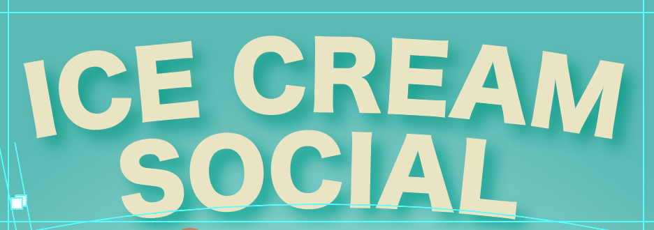 'ICE CREAM SOCIAL' title in cream color. 'SOCIAL' is directly under 'ICE CREAM'