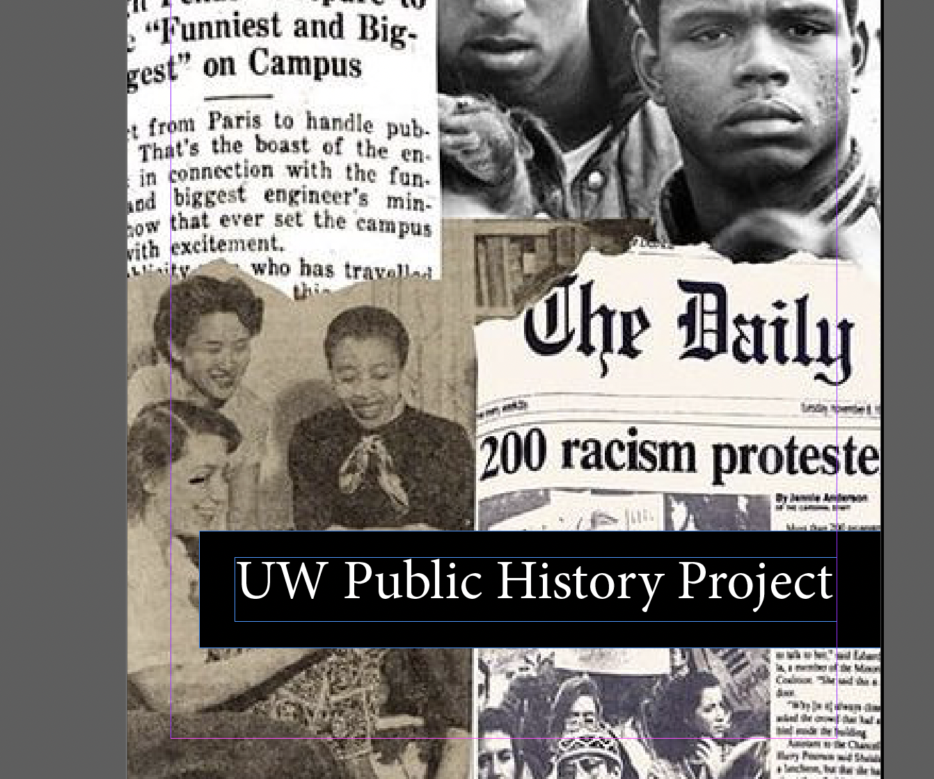 final cover page with black rectangle and title that reads 'UW Public History Project'