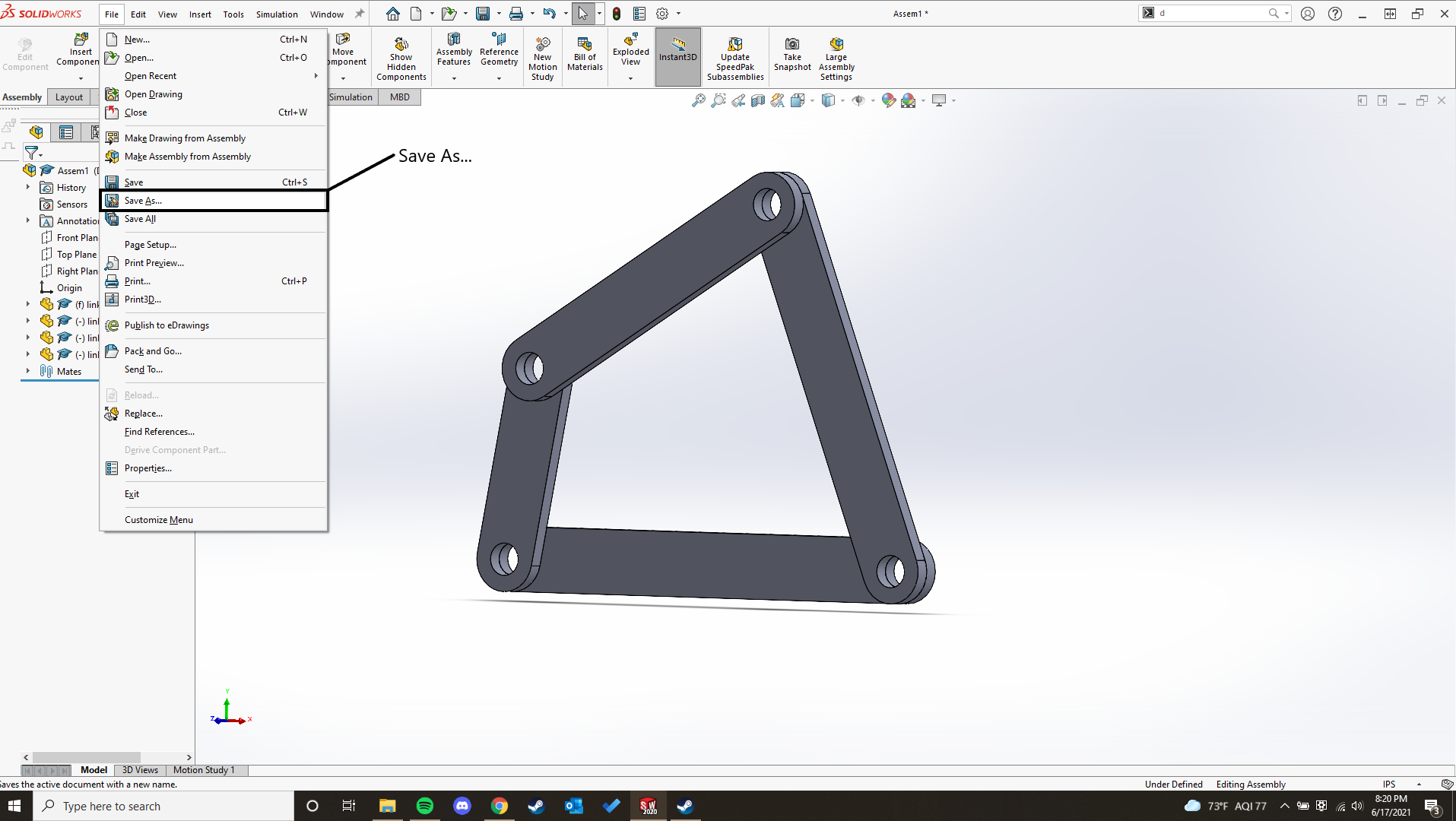 Saving your assembly