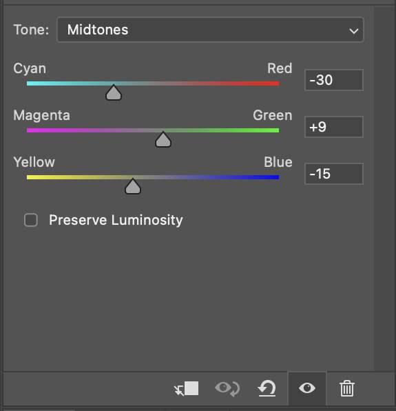 color balance adjustment layer