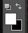 The foreground and background icon in Photoshop showing a white foreground and black background