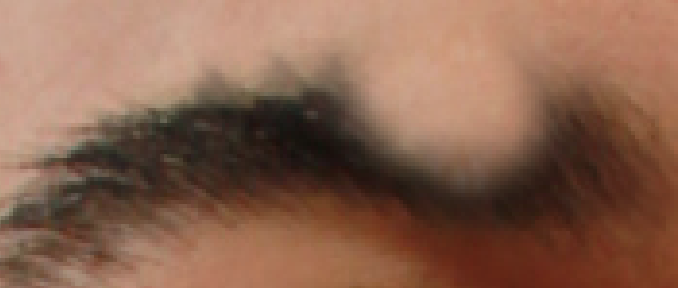 Image of eyebrow after using Clone Stamp tool