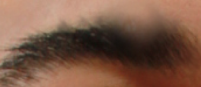 Image of eyebrow after using Healing Brush Tool